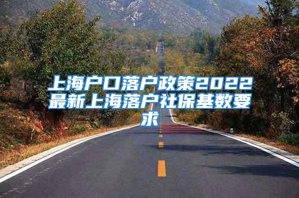 上海戶口落戶政策2022最新上海落戶社?；鶖?shù)要求