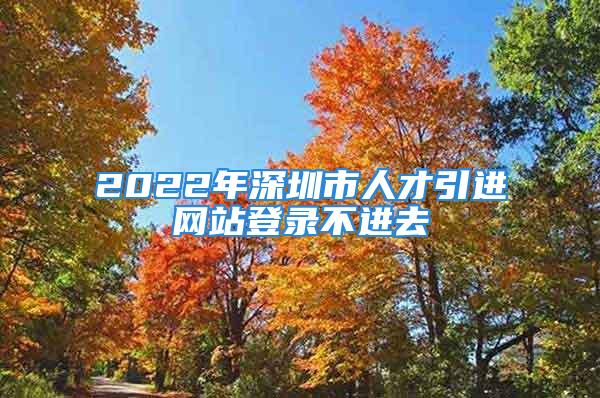 2022年深圳市人才引進網(wǎng)站登錄不進去