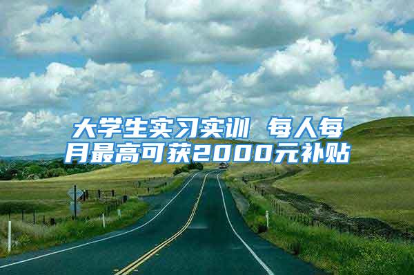 大學(xué)生實習(xí)實訓(xùn) 每人每月最高可獲2000元補(bǔ)貼