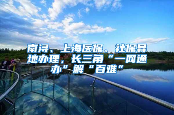 南潯、上海醫(yī)保、社保異地辦理，長三角“一網(wǎng)通辦”解“百難”