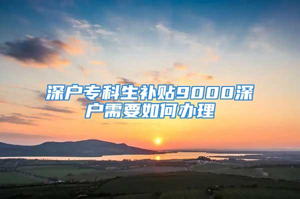 深戶專科生補(bǔ)貼9000深戶需要如何辦理