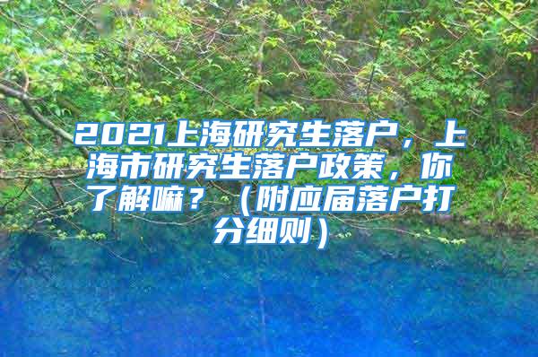 2021上海研究生落戶，上海市研究生落戶政策，你了解嘛？（附應(yīng)屆落戶打分細(xì)則）