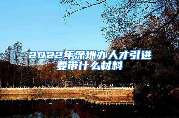 2022年深圳辦人才引進要帶什么材料