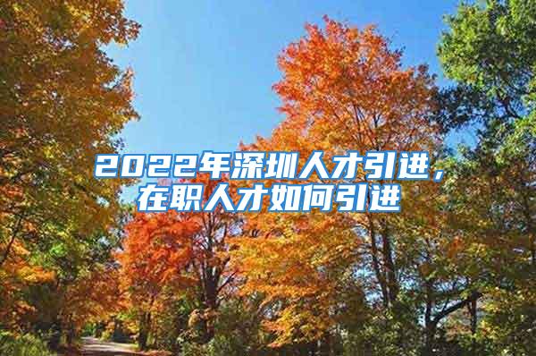 2022年深圳人才引進(jìn)，在職人才如何引進(jìn)