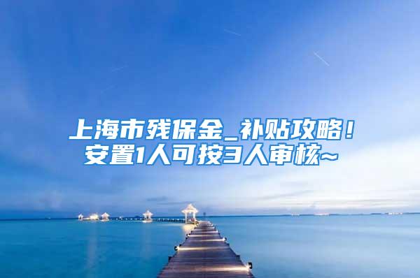 上海市殘保金_補貼攻略！安置1人可按3人審核~