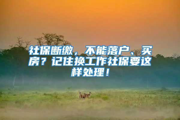 社保斷繳，不能落戶、買房？記住換工作社保要這樣處理！