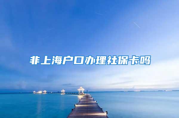 非上海戶口辦理社保卡嗎