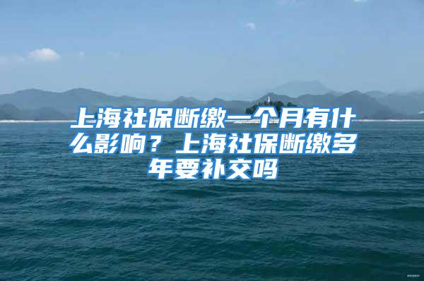 上海社保斷繳一個(gè)月有什么影響？上海社保斷繳多年要補(bǔ)交嗎