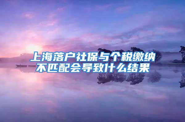 上海落戶社保與個(gè)稅繳納不匹配會(huì)導(dǎo)致什么結(jié)果