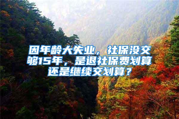 因年齡大失業(yè)，社保沒交夠15年，是退社保費劃算還是繼續(xù)交劃算？