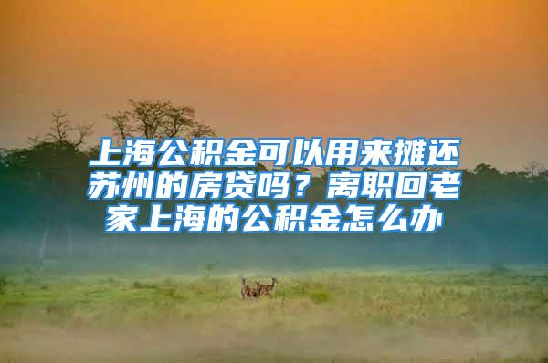 上海公積金可以用來攤還蘇州的房貸嗎？離職回老家上海的公積金怎么辦