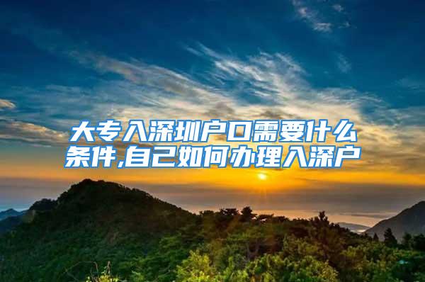 大專入深圳戶口需要什么條件,自己如何辦理入深戶