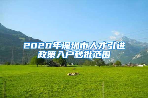 2020年深圳市人才引進(jìn)政策入戶秒批范圍