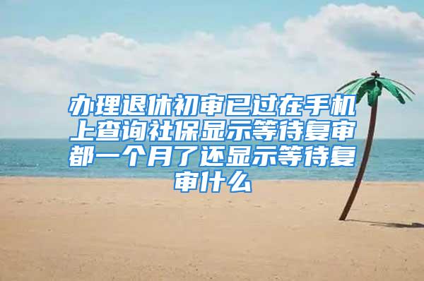 辦理退休初審已過(guò)在手機(jī)上查詢社保顯示等待復(fù)審都一個(gè)月了還顯示等待復(fù)審什么