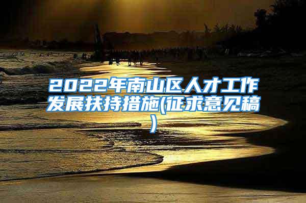 2022年南山區(qū)人才工作發(fā)展扶持措施(征求意見稿)