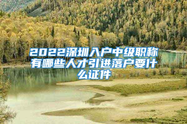 2022深圳入戶中級職稱有哪些人才引進落戶要什么證件