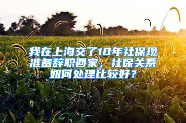 我在上海交了10年社?，F(xiàn)準備辭職回家，社保關系如何處理比較好？