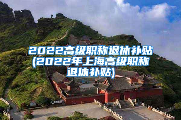 2022高級(jí)職稱退休補(bǔ)貼(2022年上海高級(jí)職稱退休補(bǔ)貼)