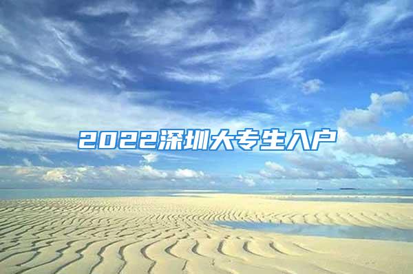 2022深圳大專生入戶