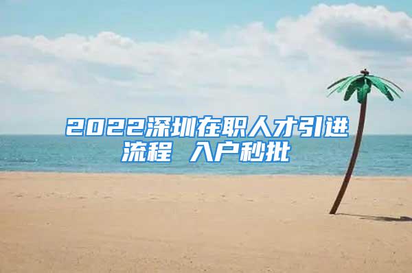 2022深圳在職人才引進(jìn)流程 入戶秒批