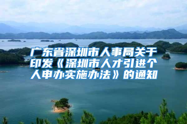 廣東省深圳市人事局關(guān)于印發(fā)《深圳市人才引進(jìn)個(gè)人申辦實(shí)施辦法》的通知