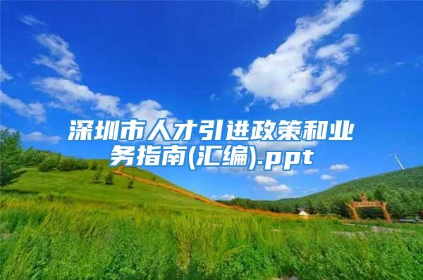 深圳市人才引進政策和業(yè)務(wù)指南(匯編).ppt