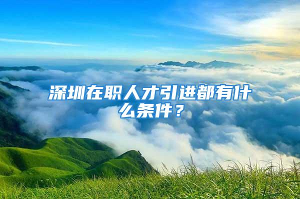 深圳在職人才引進都有什么條件？