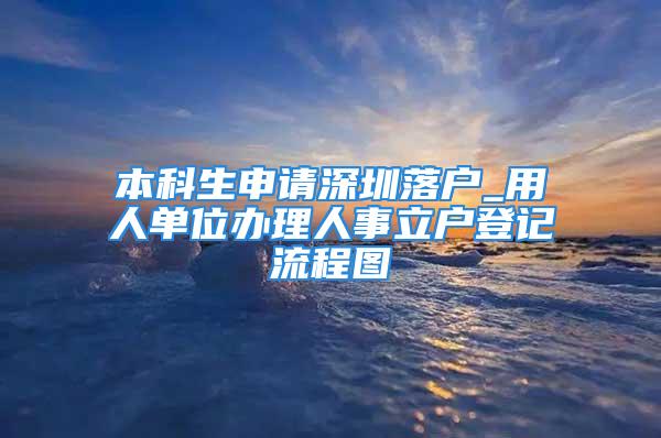 本科生申請深圳落戶_用人單位辦理人事立戶登記流程圖