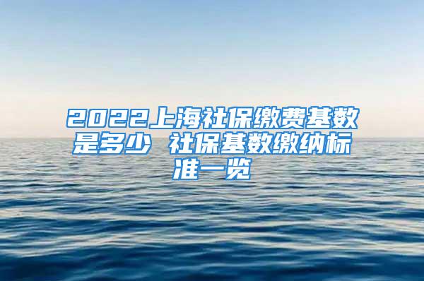 2022上海社保繳費(fèi)基數(shù)是多少 社?；鶖?shù)繳納標(biāo)準(zhǔn)一覽