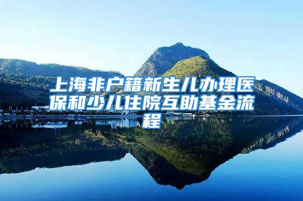 上海非戶(hù)籍新生兒辦理醫(yī)保和少兒住院互助基金流程