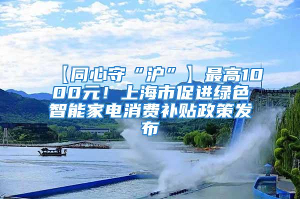 【同心守“滬”】最高1000元！上海市促進綠色智能家電消費補貼政策發(fā)布