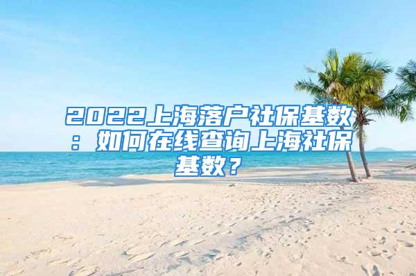 2022上海落戶社保基數(shù)：如何在線查詢上海社?；鶖?shù)？