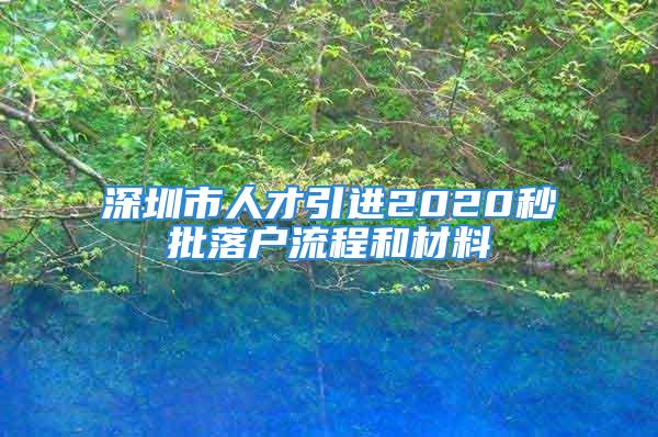 深圳市人才引進(jìn)2020秒批落戶流程和材料