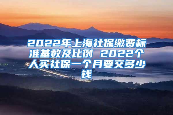 2022年上海社保繳費標(biāo)準(zhǔn)基數(shù)及比例 2022個人買社保一個月要交多少錢