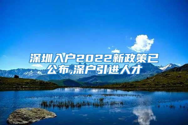 深圳入戶2022新政策已公布,深戶引進人才