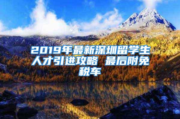 2019年最新深圳留學(xué)生人才引進攻略 最后附免稅車