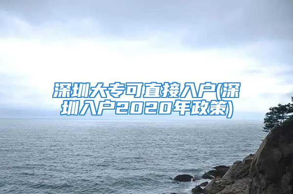 深圳大?？芍苯尤霊?深圳入戶2020年政策)