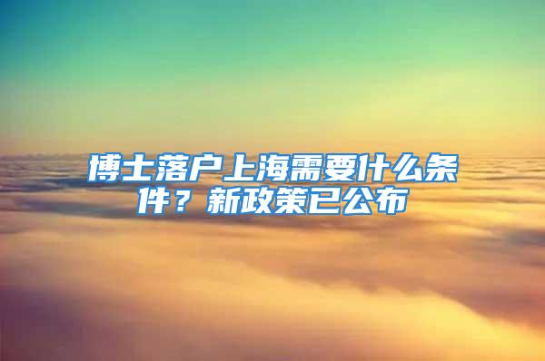 博士落戶上海需要什么條件？新政策已公布