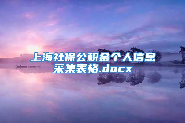 上海社保公積金個人信息采集表格.docx