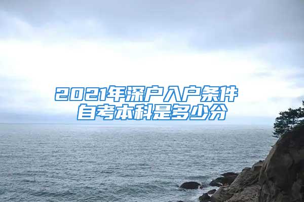 2021年深戶入戶條件 自考本科是多少分