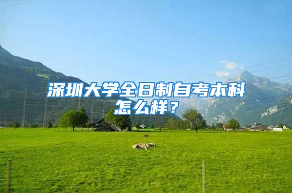 深圳大學(xué)全日制自考本科怎么樣？