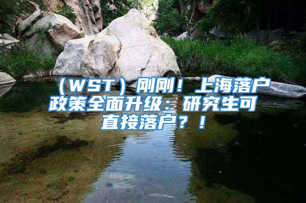 （WST）剛剛！上海落戶政策全面升級：研究生可直接落戶？！