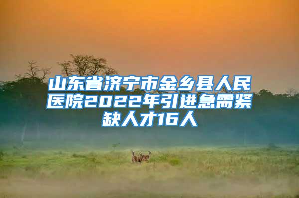 山東省濟(jì)寧市金鄉(xiāng)縣人民醫(yī)院2022年引進(jìn)急需緊缺人才16人