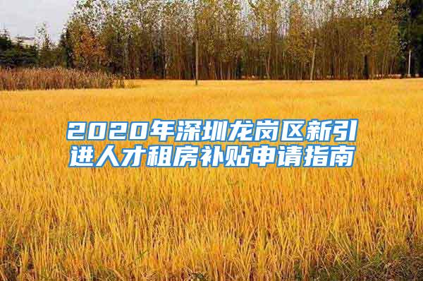 2020年深圳龍崗區(qū)新引進(jìn)人才租房補(bǔ)貼申請指南