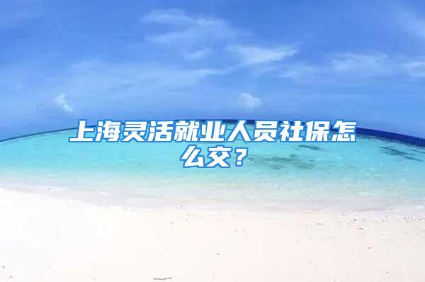 上海靈活就業(yè)人員社保怎么交？