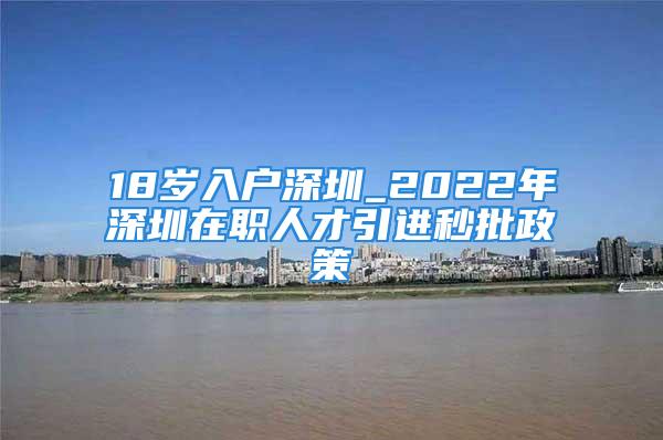 18歲入戶深圳_2022年深圳在職人才引進(jìn)秒批政策