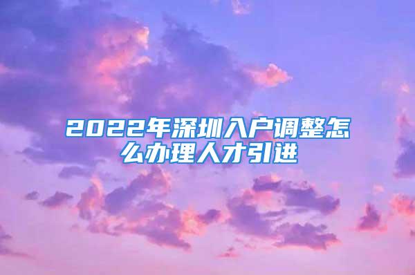 2022年深圳入戶調(diào)整怎么辦理人才引進(jìn)