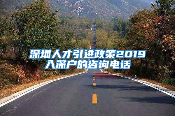 深圳人才引進(jìn)政策2019入深戶的咨詢電話