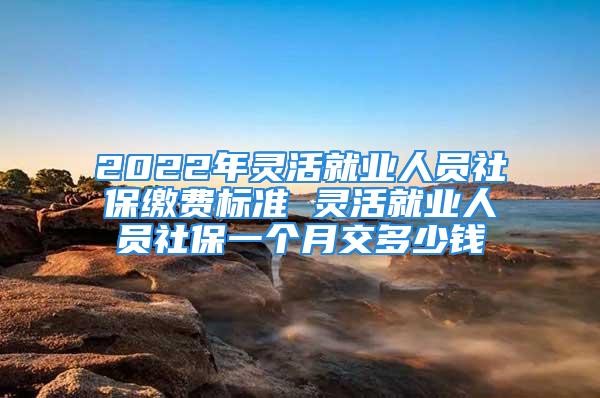 2022年靈活就業(yè)人員社保繳費(fèi)標(biāo)準(zhǔn) 靈活就業(yè)人員社保一個(gè)月交多少錢(qián)