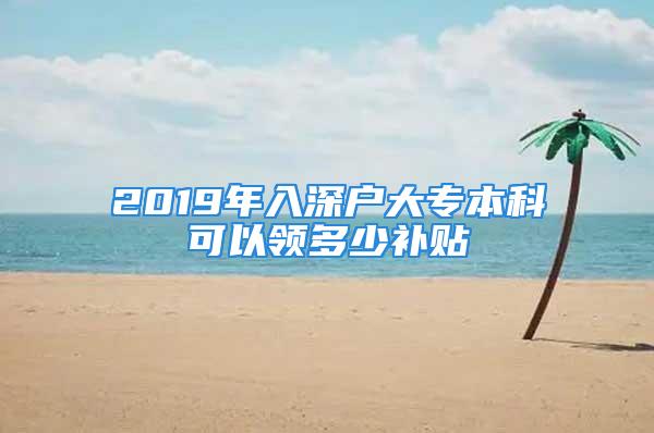 2019年入深戶大專本科可以領(lǐng)多少補貼